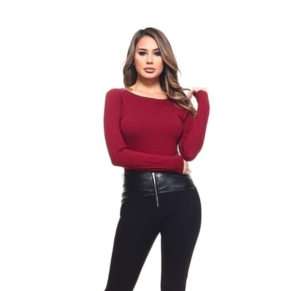 Long Sleeve Open Back Bodysuit